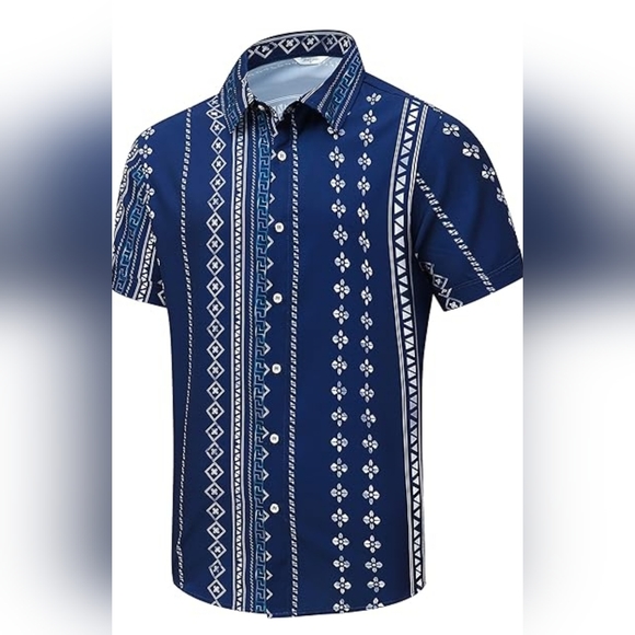 New Blue & White Shirt for Men Casual Medium - Picture 1 of 7